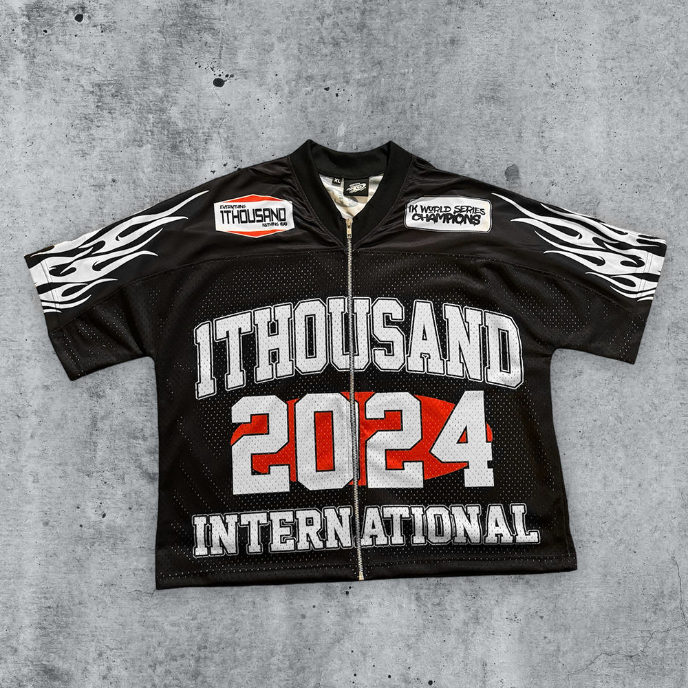 1 Thousand International Cropped Full Zip Jersey